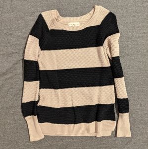 Black & tan knit sweater